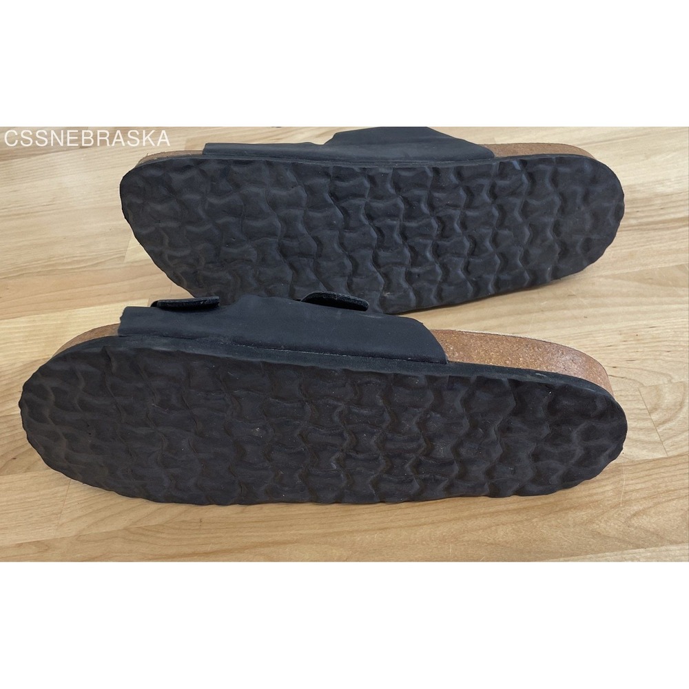 Cushionaire Black Sandals Faux Leather Upper/Cork Sole - Size 11M‎ - Picture 8 of 10